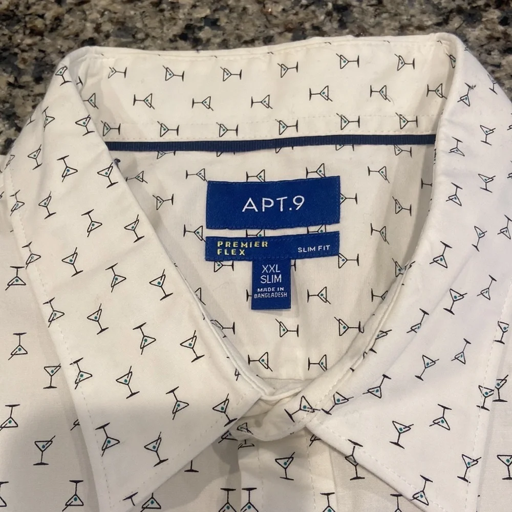 BNWOT Apt. 9 martini glass button down shirt size XXL!